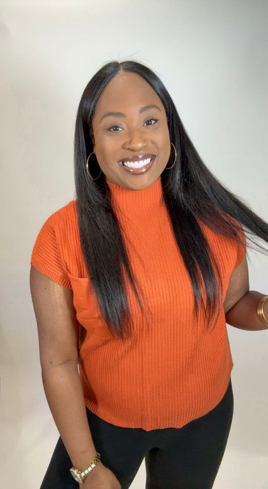 Rust Short Sleeve Sweater